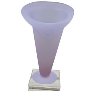 Unmarked Frosted Purple Glass Vase